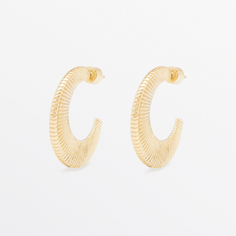 Серьги-кольца Massimo Dutti Textured, золотистый