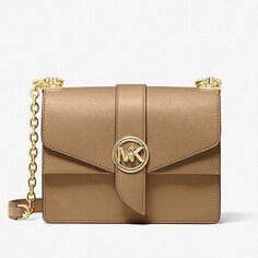 Сумка кросс-боди Michael Michael Kors Greenwich Small Saffiano Leather, бежевый