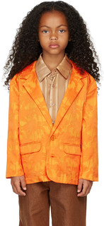 Детский оранжевый блейзер с принтом BO(Y)SMANS