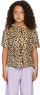 Детская бежевая футболка-полотенце с леопардовым принтом Daily Brat