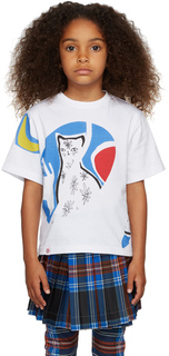 SSENSE Exclusive Kids Белая футболка с рисунком Charles Jeffrey Loverboy