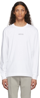 6 Moncler 1017 ALYX 9SM Белая футболка с длинным рукавом с логотипом Moncler Genius