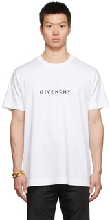 Белая футболка с логотипом с обратным принтом Givenchy