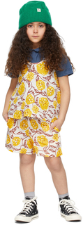 Детские бело-желтые льняные шорты-бермуды Mimosa Weekend House Kids