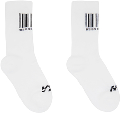 Белые носки со штрих-кодом VTMNTS