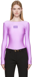 Фиолетовое блестящее боди Versace Jeans Couture
