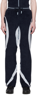 Темно-синие брюки для отдыха со вставками Saul Nash