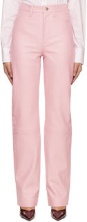 Розовые прямые кожаные брюки REMAIN Birger Christensen
