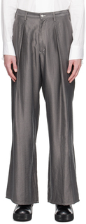 Серые брюки с бахромой Sulvam