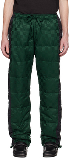 Зелено-черные пуховые брюки в шахматную клетку Tommy Jeans