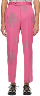 Розовые жаккардовые брюки NEEDLES