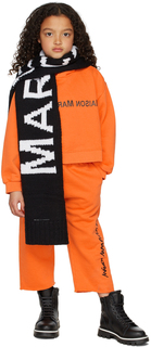 Детские оранжевые брюки для отдыха с логотипом MM6 Maison Margiela