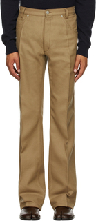 Бежевые шерстяные брюки с пятью карманами Maison Margiela
