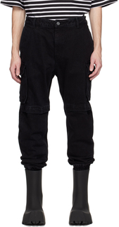Черные джинсовые брюки карго с вентиляцией Juun.J