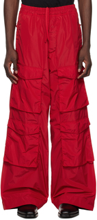 Красные брюки карго с кулиской Dries Van Noten