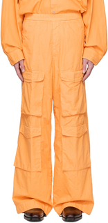 Оранжевые брюки карго с кулиской Dries Van Noten