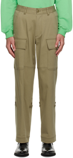 Эксклюзивные брюки карго цвета хаки со вставками SSENSE Kijun