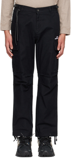 Черные брюки карго с вышивкой Li-Ning
