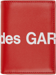 Красный бумажник с огромным логотипом в два сложения Comme des Garçons Wallets
