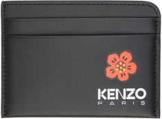 Черная визитница с цветком Боке Kenzo