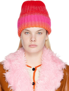 Оранжево-розовая шапка с градиентом MSGM