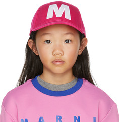 Детская розовая кепка с логотипом Marni