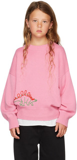Детский розовый свитер с динозавром The Row