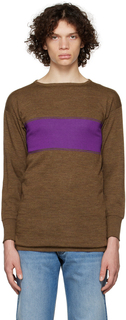 Коричнево-фиолетовый свитер в полоску Maison Margiela