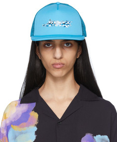 Синяя хромированная кепка Trucker с логотипом Awake NY