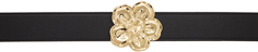 Черный двусторонний ремень Kenzo Paris Boke с цветочным принтом