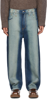Синие джинсы с градиентом Eckhaus Latta