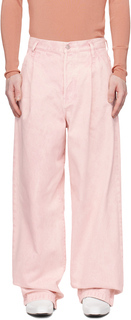 Розовые джинсы со складками Dries Van Noten