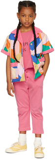 Детская розовая куртка с геометрическими формами и китом The Animals Observatory
