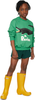 Детская зеленая толстовка с изображением крокодила Mini Rodini