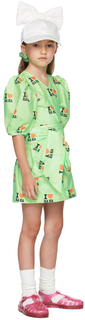 Детское зеленое платье с запахом &apos;I Love Haha&apos; CRLNBSMNS