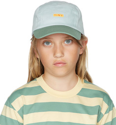 Детская сине-зеленая кепка с цветными блоками TINYCOTTONS