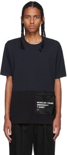 7 Moncler FRGMT Fujiwara Темно-синяя и черная футболка Packable Moncler Genius