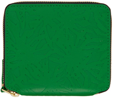 Зеленый бумажник на молнии с тиснением Forest Comme des Garçons Wallets
