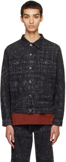 Черная джинсовая куртка Jean-Michel Basquiat Edition Kentucky Cheese Popcorn Études
