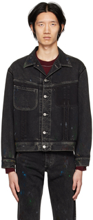 Черная окрашенная джинсовая куртка Maison Margiela