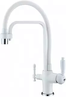 Смеситель для кухни с подключением к фильтру Zorg Sanitary ZR 342-8 YF WHITE