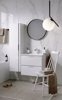 Комплект мебели белый глянец 60,8 см Aqwella 5 Stars Accent ACC0106W + Mal.06.04.D + RM0206BLK