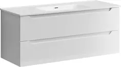 Тумба с раковиной белый глянец 121 см Sancos Norma 2.0 NR2.0120-1W + CN7006