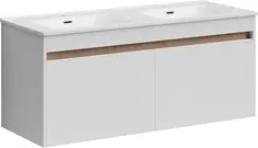Тумба с раковиной белый глянец 121 см Sancos Smart SM120-2W + CN7004