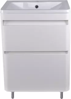 Тумба с раковиной белый матовый 60 см Style Line Атлантика СС-00002208 + СС-00002203