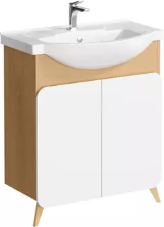 Тумба дуб золотой/белый матовый 68,8 см Aqwella Basic BAS0107DZ