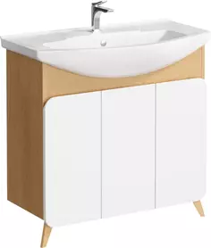 Тумба дуб золотой/белый матовый 83 см Aqwella Basic BAS0108DZ