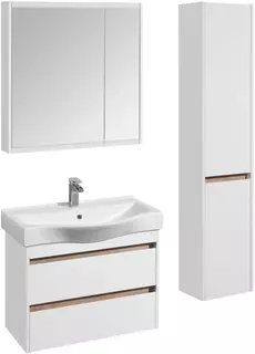 Комплект мебели белый глянец/дуб эндгрейн 80 см Акватон Нортон 1A248901NT010 + 1WH302422 + 1A249202NT010