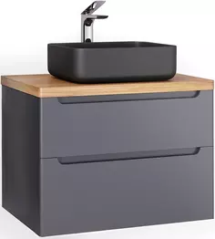 Тумба серый матовый 80 см Jorno Wood Wood.01.80/P/GR + Wood.06.80/LW