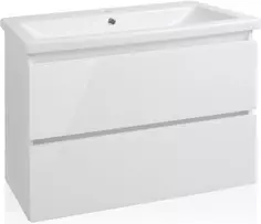 Тумба с раковиной белый глянец 80 см Style Line Даймонд СС-00000483 + ЛС-00000156